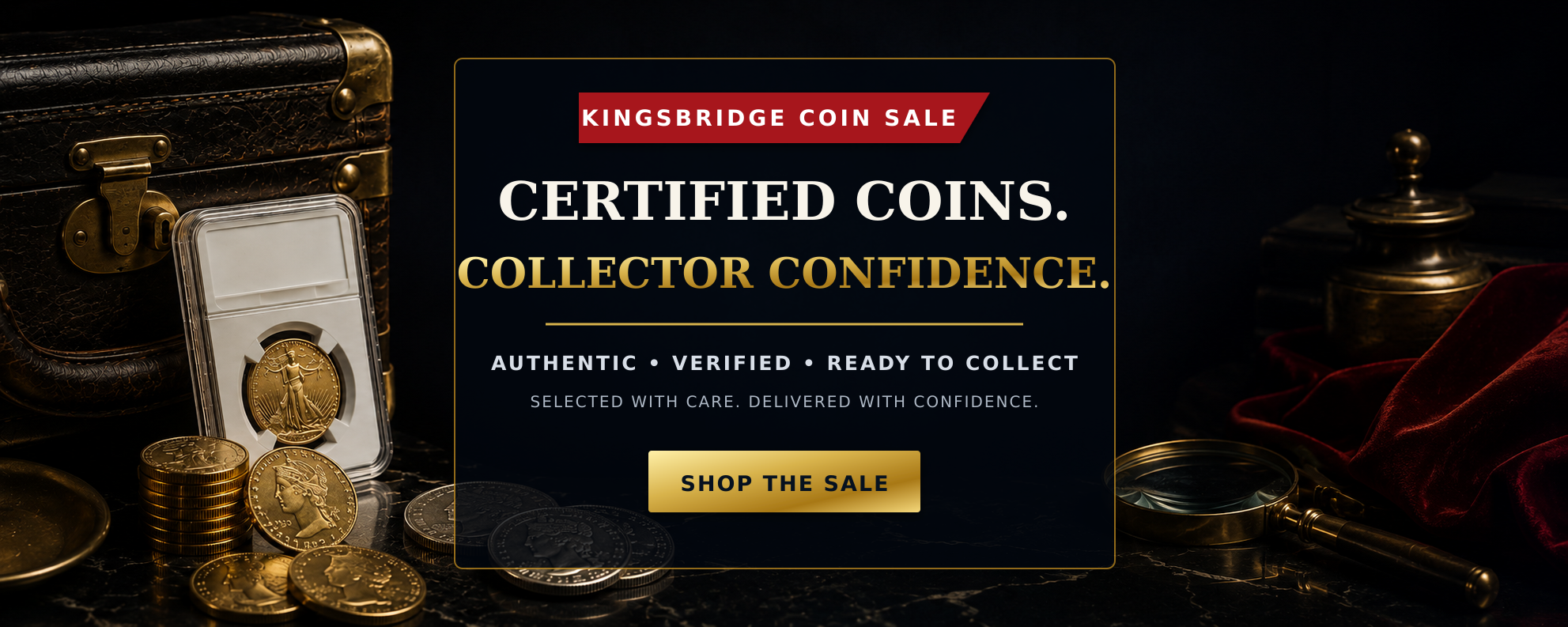 Kingsbridge certified coin sale banner desktop