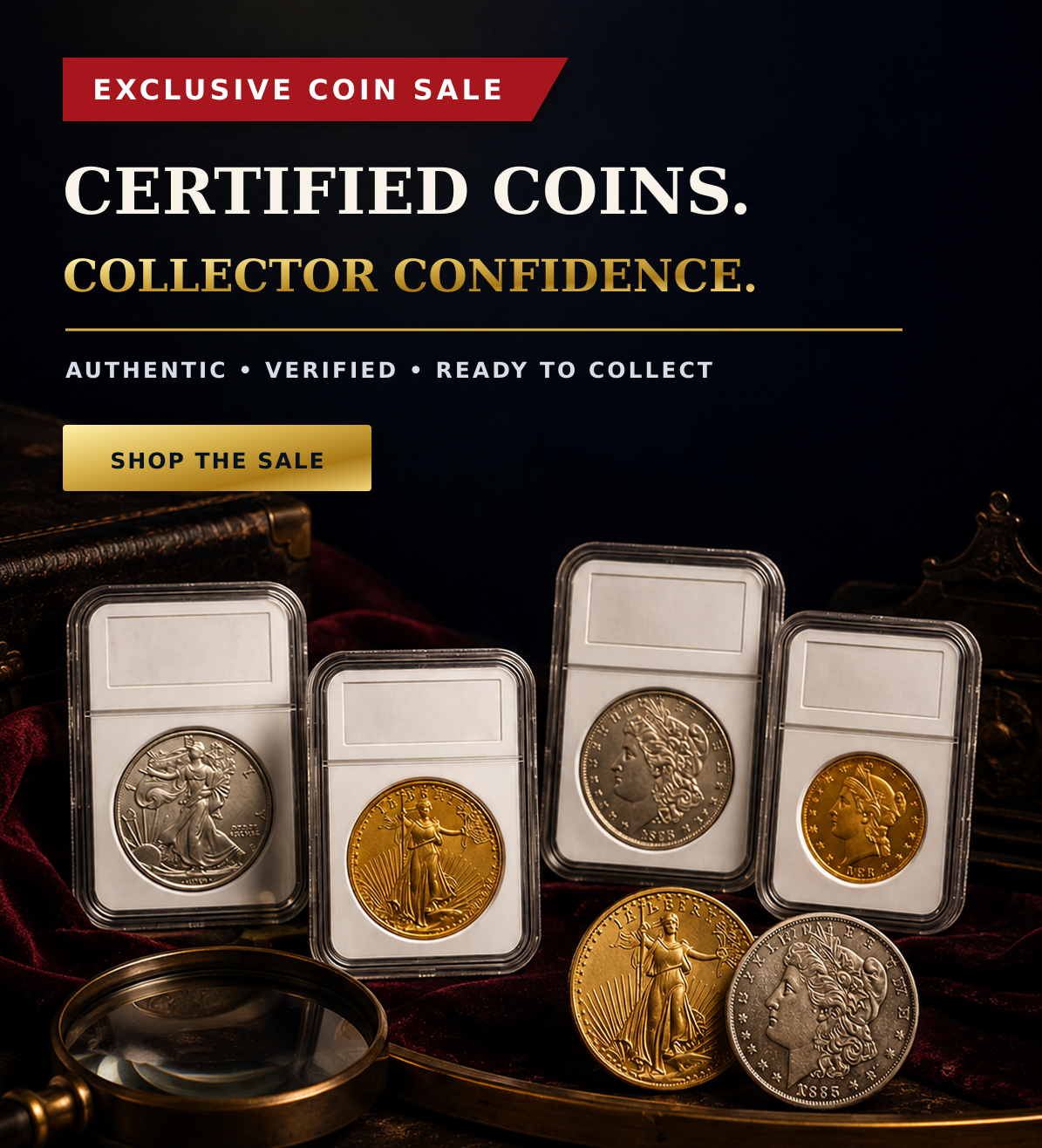 Kingsbridge certified coin sale banner mobile