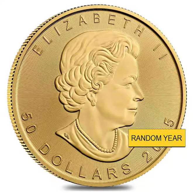 1 oz Canadian Gold Maple Leaf $50 Coin (Random Year) - image 2
